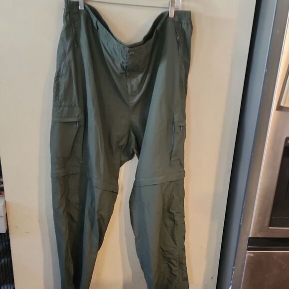 Women's Olive Green Nylon Pants - Picture 1 of 6